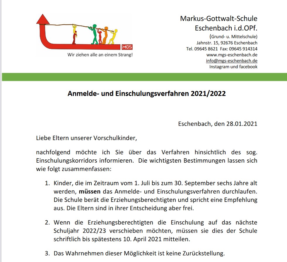 Read more about the article Anmelde- und Einschulungsverfahren