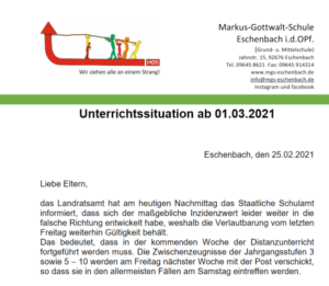 Read more about the article Aktuelle Unterrichtssituation