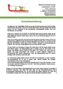 Read more about the article Schuleinschreibung