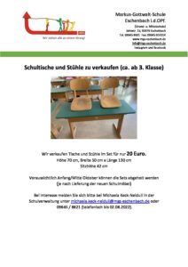 Read more about the article Tische und Stühle zu verkaufen