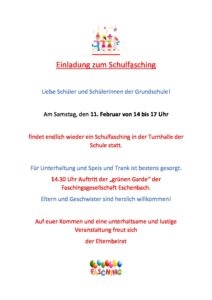 Read more about the article Herzliche Einladung zum Schulfasching
