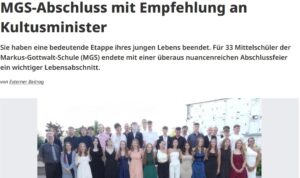 Read more about the article Stolze Abschlussschüler der MGS