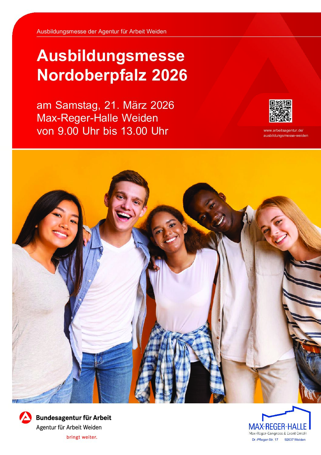 You are currently viewing Ankündigung Ausbildungsmesse Nordoberpfalz 2026 der Agentur für Arbeit Weiden