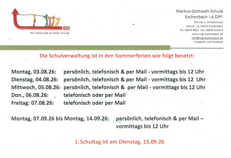 Du betrachtest gerade Info Sekretariat